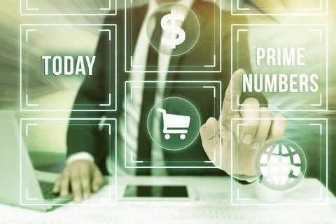 Writing displaying text Prime Numbers. Business idea a positive integer Stock Photos