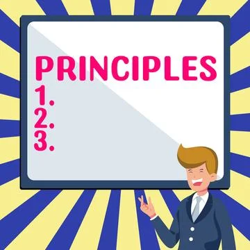 Writing displaying text Principles. Business overview fundamental truth that Stock-Illustration