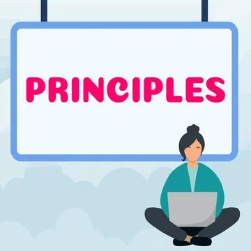 Writing displaying text Principles. Internet Concept fundamental truth that Stock-Illustration