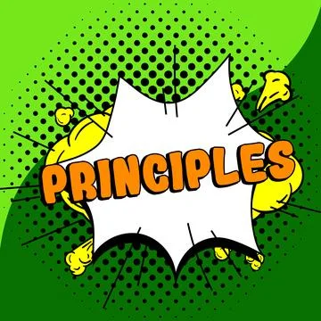 Writing displaying text Principles. Word for fundamental truth that serves as Stock Illustration
