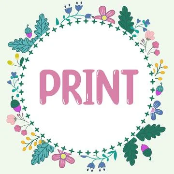 Writing displaying text Print. Conceptual photo involving transfer of text or Stockillustratie
