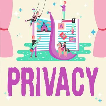 Writing displaying text Privacy. Internet Concept Right to keep personal matters Stock Illustration