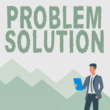 Writing displaying text Problem Solution. Internet Concept solving consists of Stock Illustration
