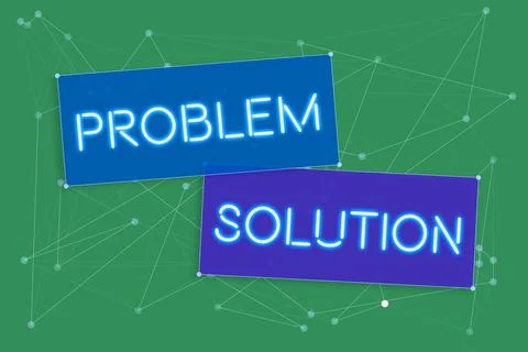 Writing displaying text Problem Solutionsolving consists of using generic Illustrazione stock