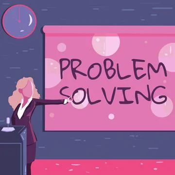 Writing displaying text Problem Solving. Word for having a good capability of Illustrazione stock