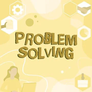 Writing displaying text Problem Solving. Business showcase to find an answer or Illustrazione stock