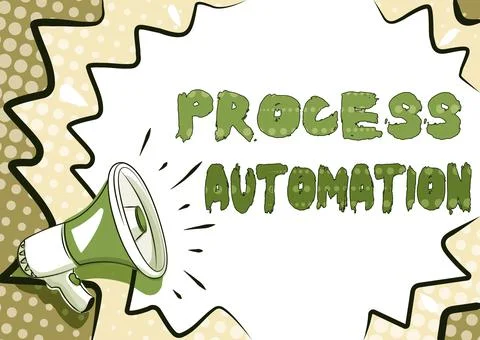 Writing displaying text Process Automation. Business idea the use of technology Stock Illustration