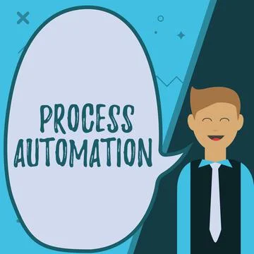 Writing displaying text Process Automation. Word Written on the use of Ilustração Stock