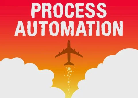 Writing displaying text Process Automation. Business overview Transformation Stockillustratie