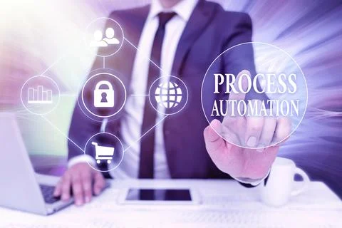 Writing displaying text Process Automation. Word Written on the use of Stock Photos