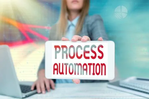 Writing displaying text Process Automation. Business idea the use of technology Foto stock