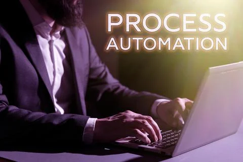Writing displaying text Process Automation. Word Written on the use of Foto stock