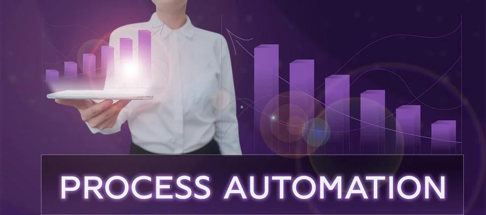 Writing displaying text Process Automation. Concept meaning the use of Foto stock
