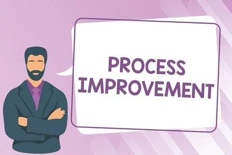 Writing displaying text Process Improvement. Business showcase task of 스톡 일러스트