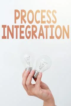 Writing displaying text Process Integration. Conceptual photo sharing of data Stock Photos