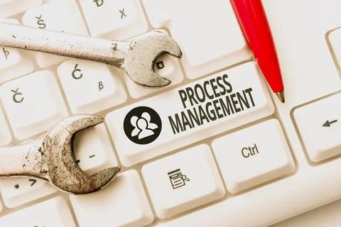 Writing displaying text Process Management. Concept meaning aligning processes Stock Photos