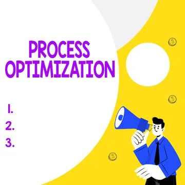 Writing displaying text Process Optimization. Concept meaning improves the イラスト素材