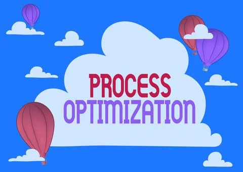 Writing displaying text Process Optimization. Business overview improves the Illustrazione stock