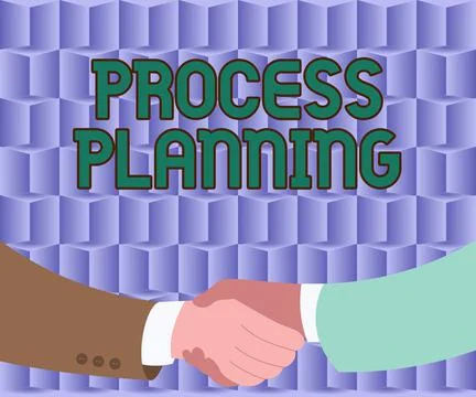 Writing displaying text Process Planning. Business approach the development of Stock Illustration