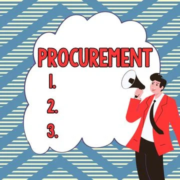Writing displaying text Procurement. Business showcase Procuring Purchase of Stock Illustration
