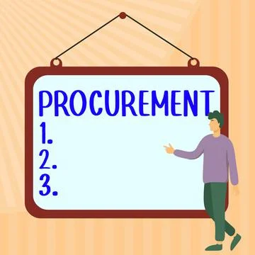 Writing displaying text Procurement. Concept meaning Procuring Purchase of Stock Illustration