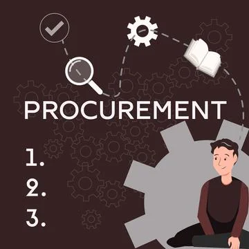 Writing displaying text Procurement. Word Written on Procuring Purchase of Stock Illustration