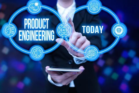 Writing displaying text Product Engineering. Business overview process of Stockfoto's