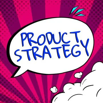 Writing displaying text Product Strategy. Business concept long term plan Illustrazione stock