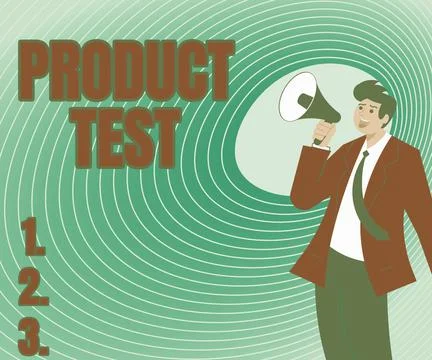 Writing displaying text Product Test. Business overview process of measuring the Stock Illustration