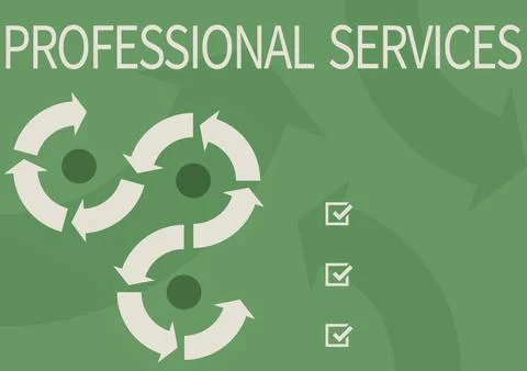 Writing displaying text Professional Services. Conceptual photo offer Knowledge Illustrazione stock