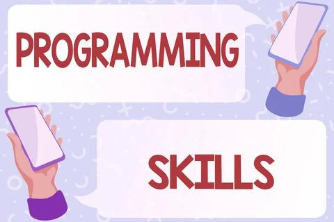 Writing displaying text Programming Skills. Word Written on skills vital to Stockillustratie