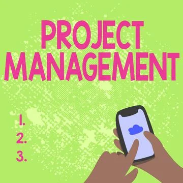 Writing displaying text Project Management. Word Written on method of organizing Stock Illustration