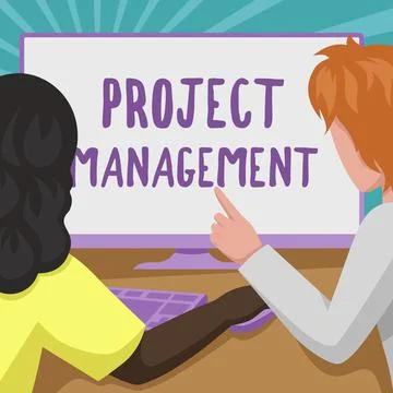 Writing displaying text Project Management. Business idea practice of the work Stock Illustration
