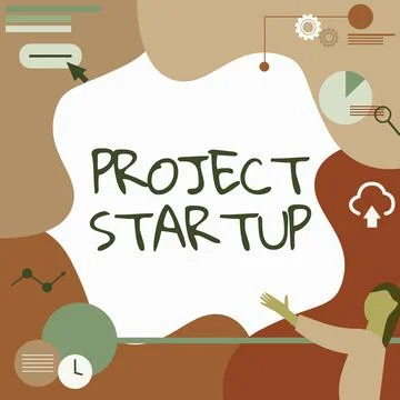 Writing displaying text Project Startup. Business approach a project done on the イラスト素材