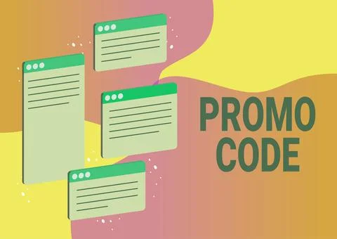 Writing displaying text Promo Code. Word Written on digital numbers that give Stock Illustration