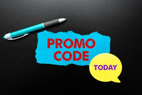 Writing displaying text Promo Code. Business showcase letters or numbers that Stock-Fotos