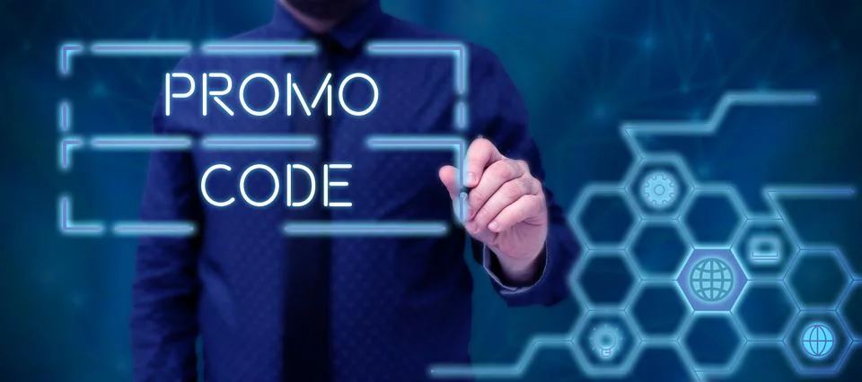 Writing displaying text Promo Code. Word for digital numbers that give you good Stock Photos