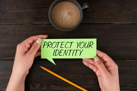 Writing displaying text Protect Your Identity. Business approach secure from Stock Photos