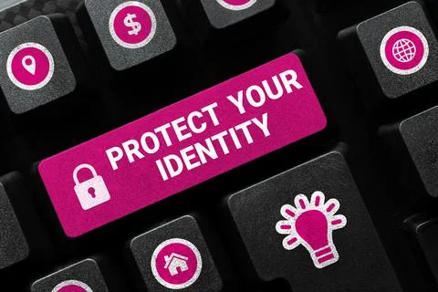 Writing displaying text Protect Your Identity. Word Written on enabling privacy Stock Photos