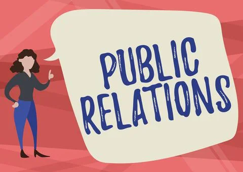 Writing displaying text Public Relations. Business overview practice managing Illustrazione stock