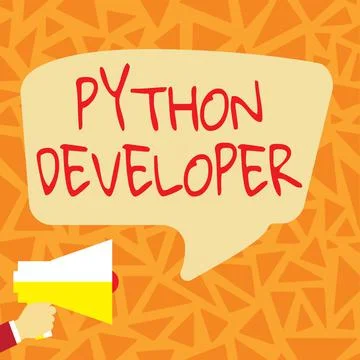 Writing displaying text Python Developer. Internet Concept responsible for Stock Illustration