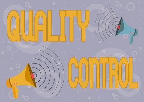 Writing displaying text Quality Control. Word Written on insure that product or Ilustração Stock