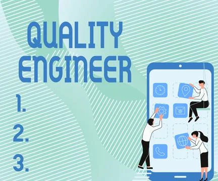 Writing displaying text Quality Engineer. Concept meaning ensure the overall Stock Illustration