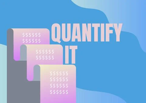 Writing displaying text Quantify It. Conceptual photo Measure the size or amount Stock Illustration