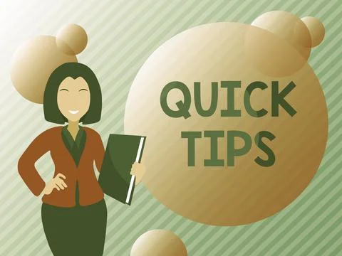 Writing displaying text Quick Tips. Word Written on small but particularly Stock Illustration