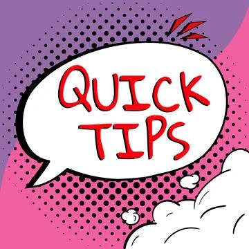 Writing displaying text Quick Tips. Conceptual photo small but particularly Stock Illustration