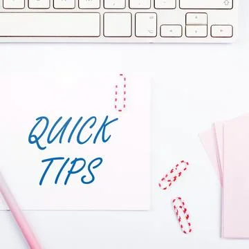 Writing displaying text Quick Tips. Business concept small but particularly Stock Photos