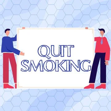 Writing displaying text Quit Smoking. Business idea the process of discontinuing Stock Illustration