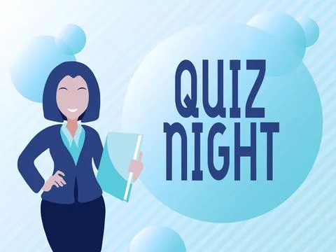 Writing displaying text Quiz Night. Business approach evening test knowledge Stock Illustration