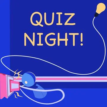 Writing displaying text Quiz Night. Word Written on evening test knowledge 스톡 일러스트